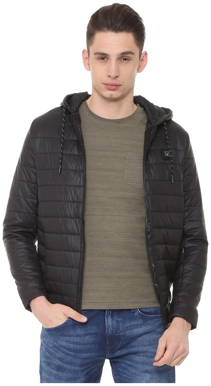 

Allen Solly Men Black Solid Bomber jacket