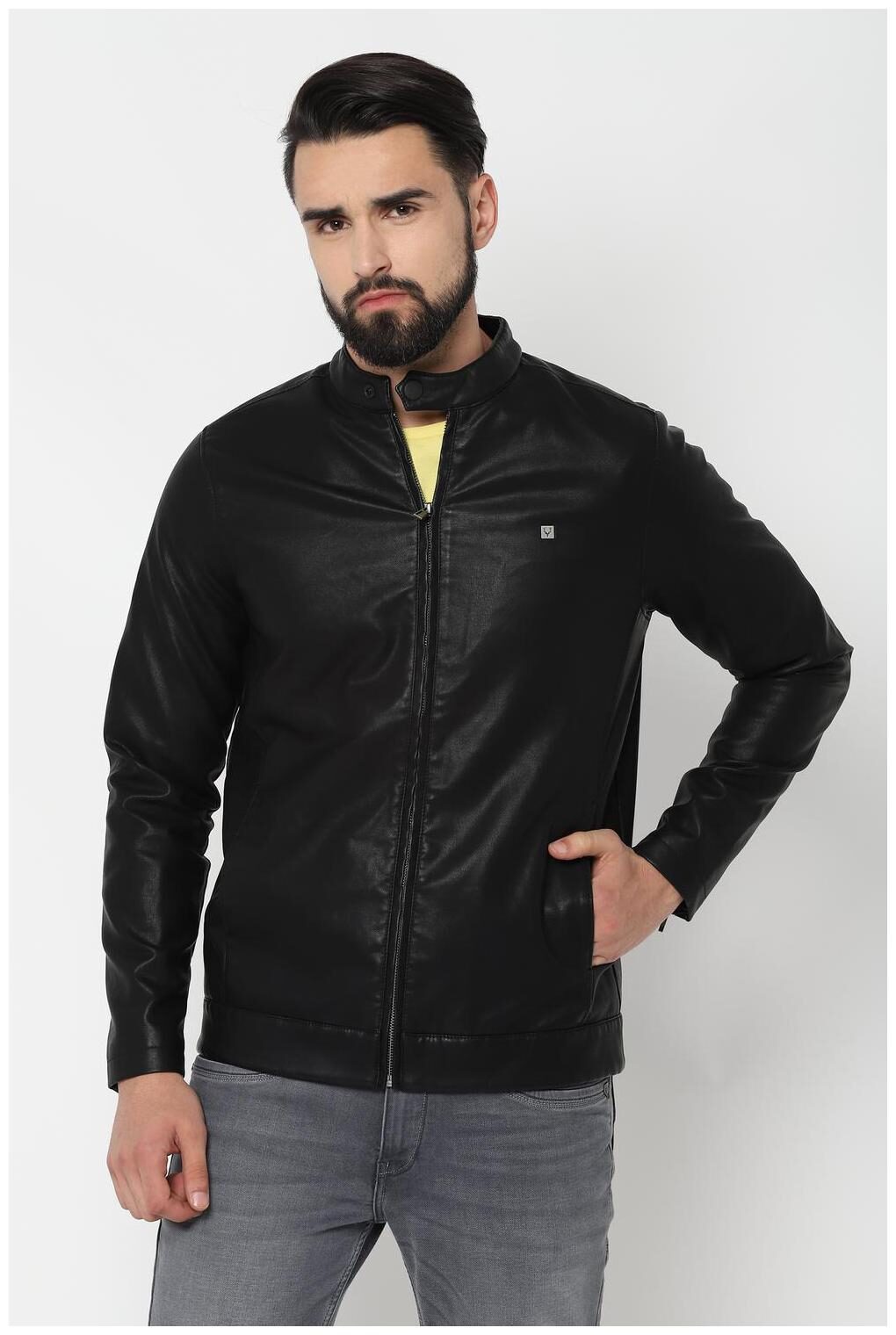 

Allen Solly Men Polyester Leather Jacket Black