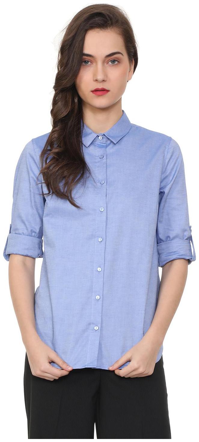 

Allen Solly Women Blue Solid Regular Fit Shirt