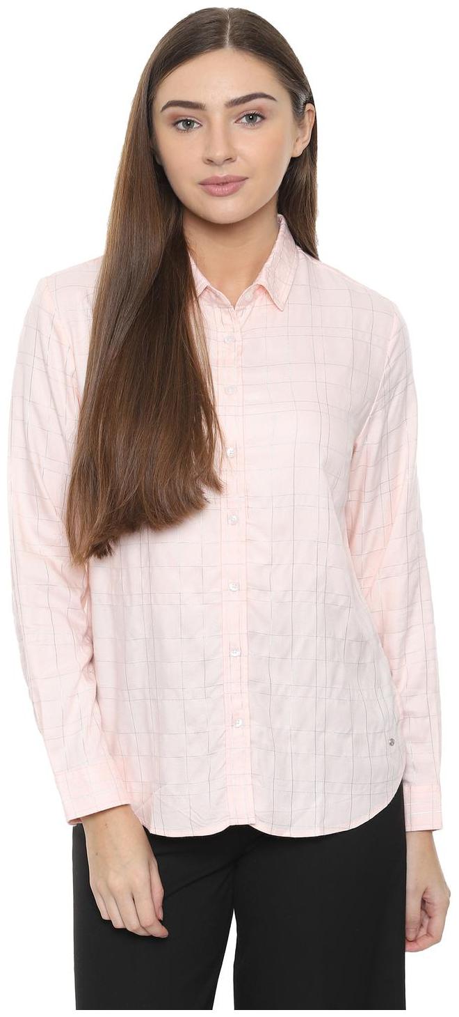 

Allen Solly Women Peach Checked Regular Fit Shirt