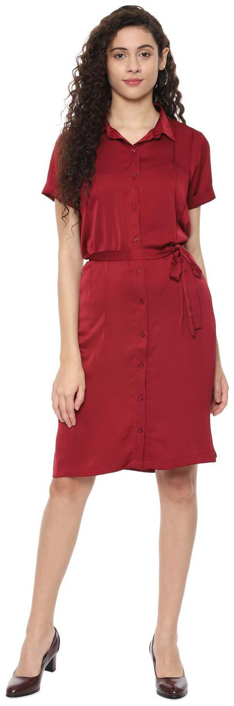 

Allen Solly Maroon Solid A-line dress