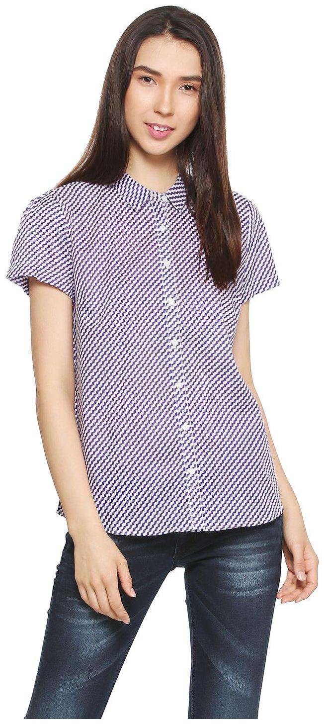

Allen Solly Women Blue Printed Regular Fit Shirt