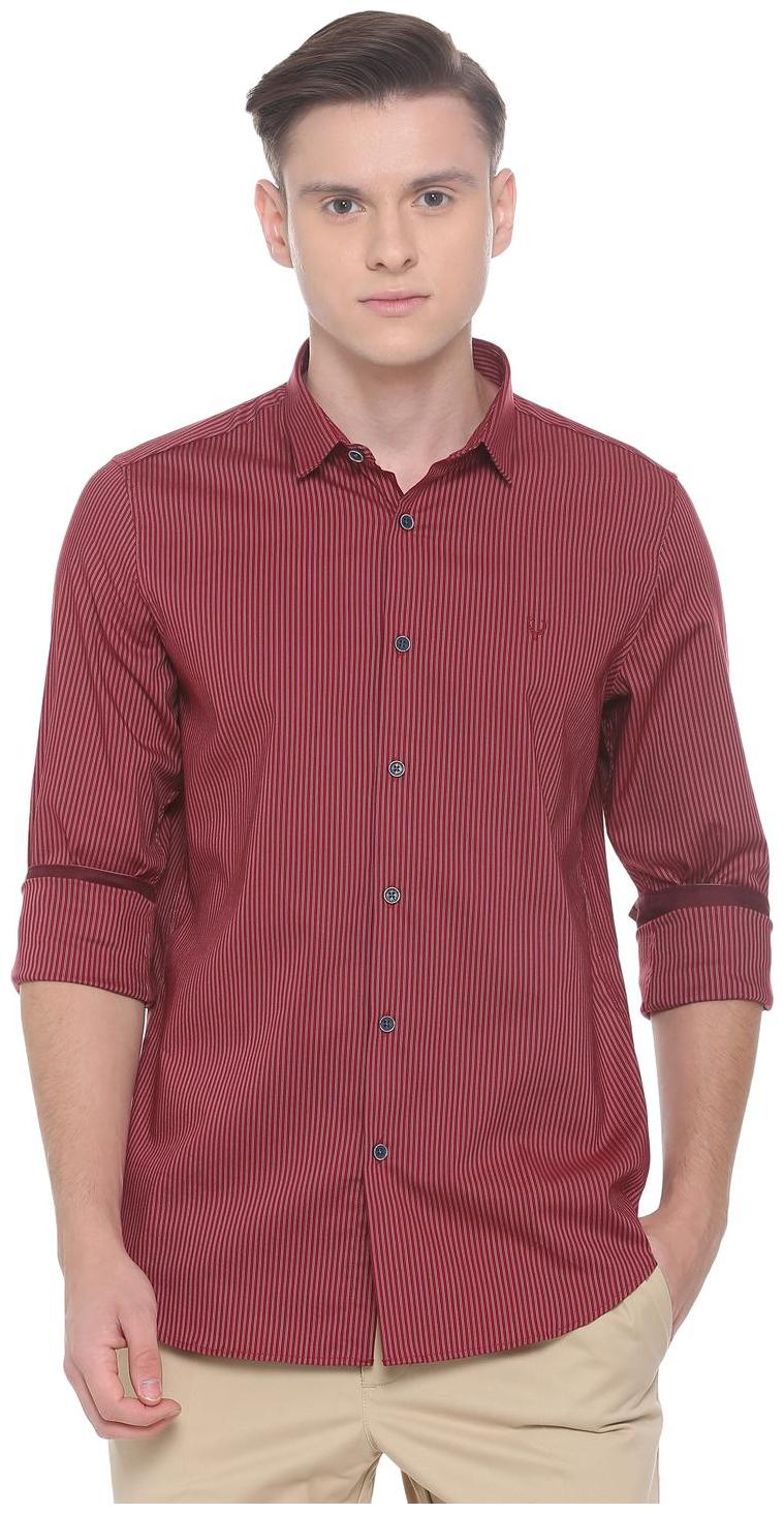 

Allen Solly Men Red Vertical Stripes Slim Fit Casual Shirt