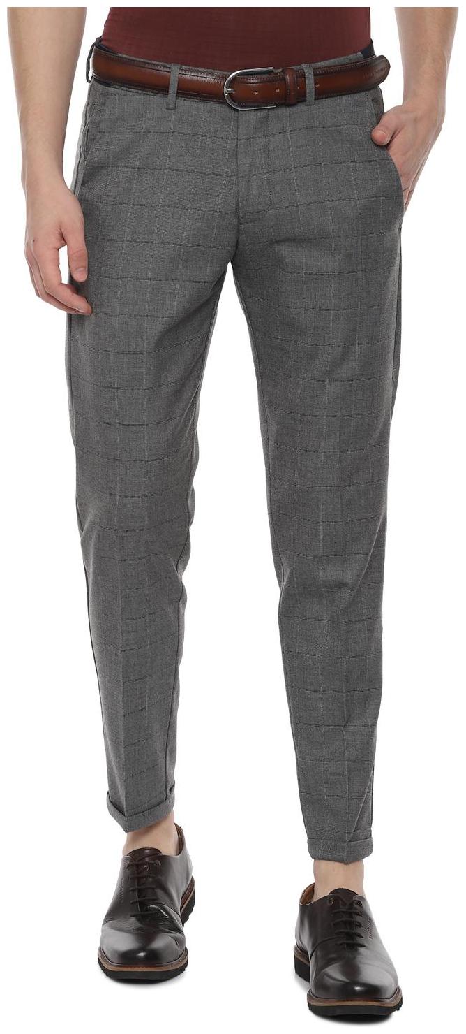 

Allen Solly Men Grey Checked Slim fit Regular trousers