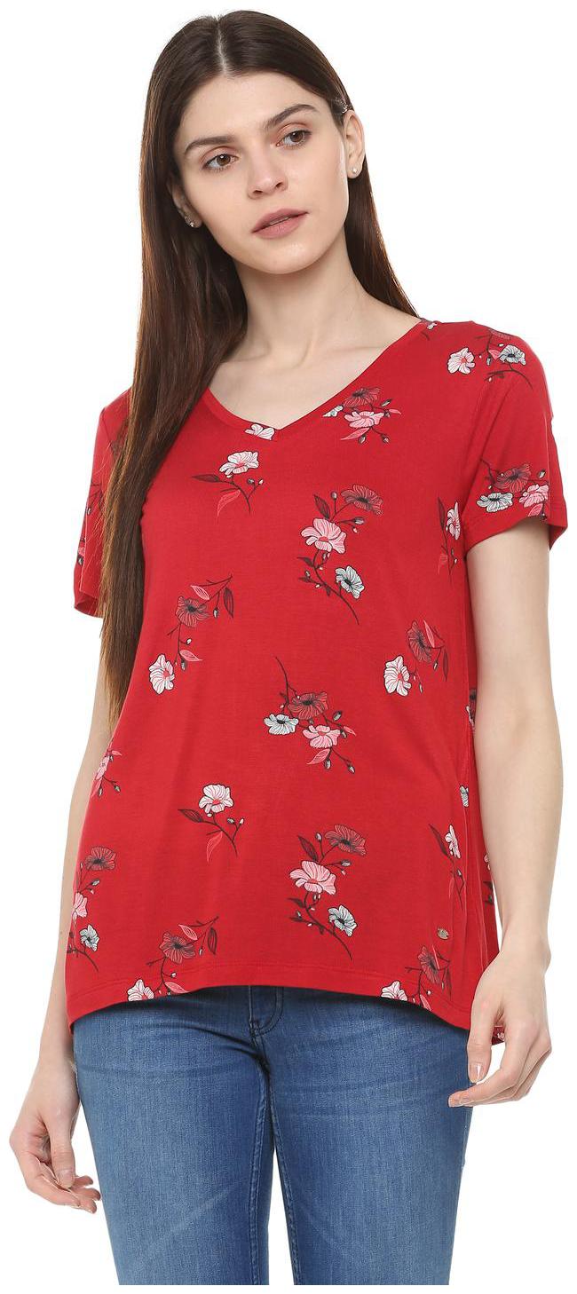 

Allen Solly Women Printed Regular top - Red