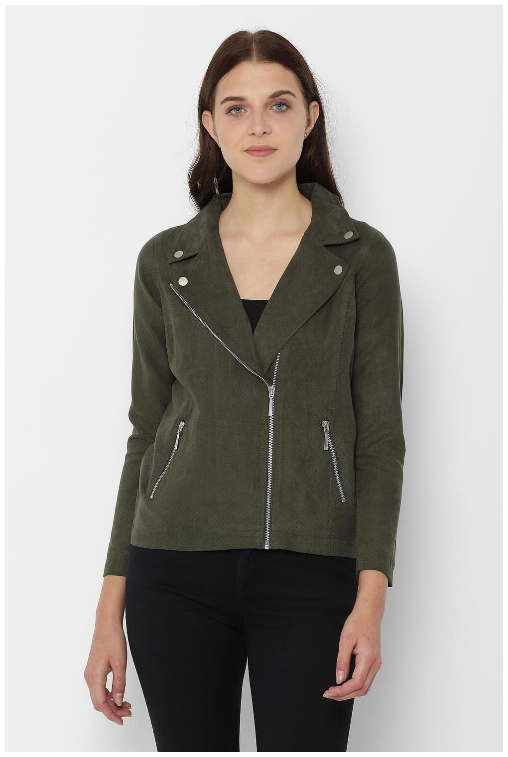 

Allen Solly Women Self Design Regular Jacket - Green