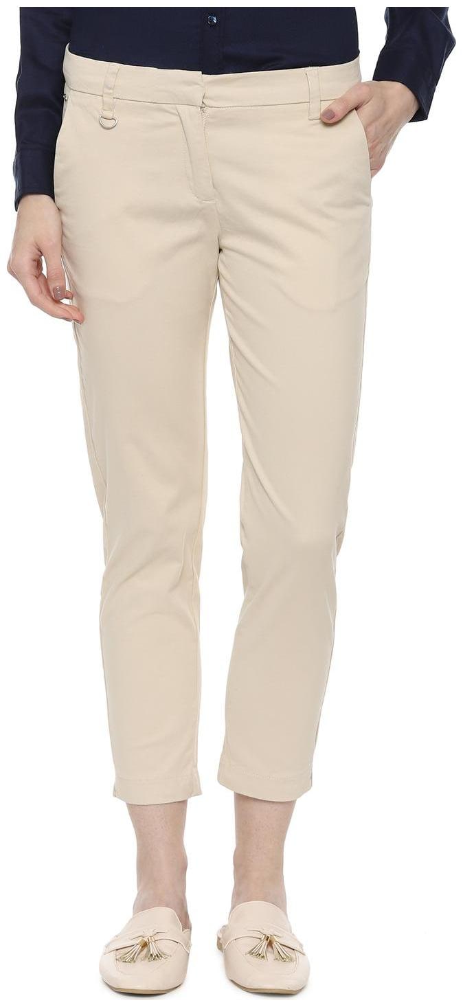 

Allen Solly Women Cream Regular fit Regular trousers