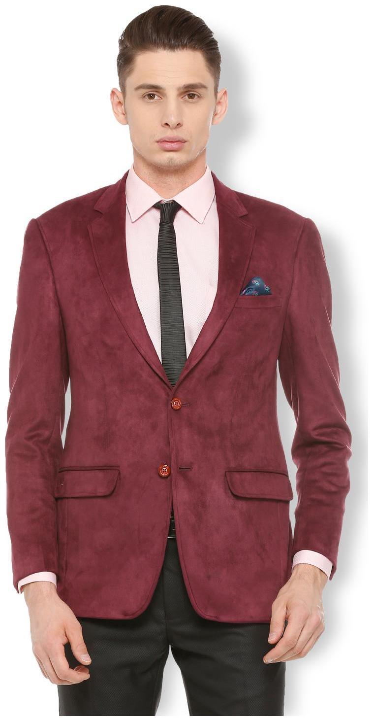 

Allen Solly Men Maroon Solid Regular fit Single Breasted Blazer