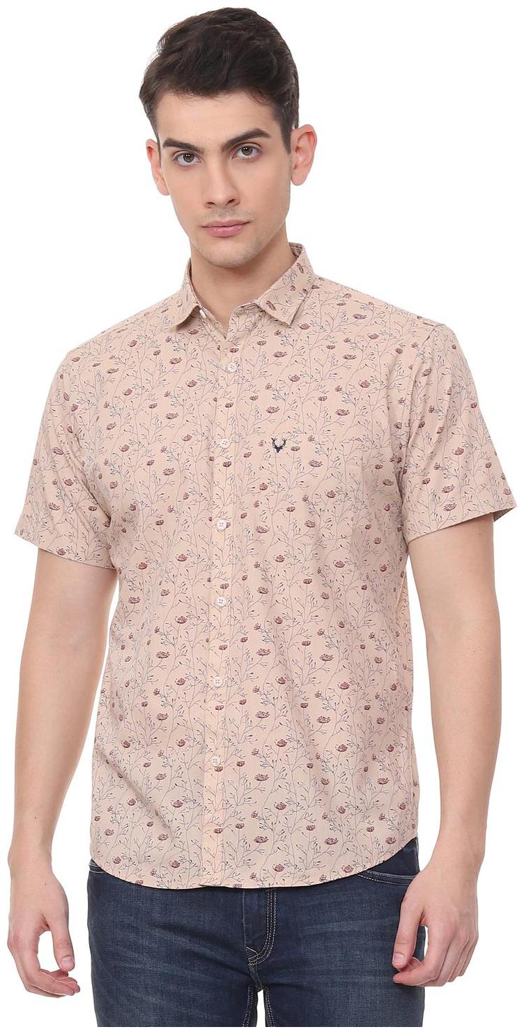 

Allen Solly Men Pink Printed Slim Fit Casual Shirt