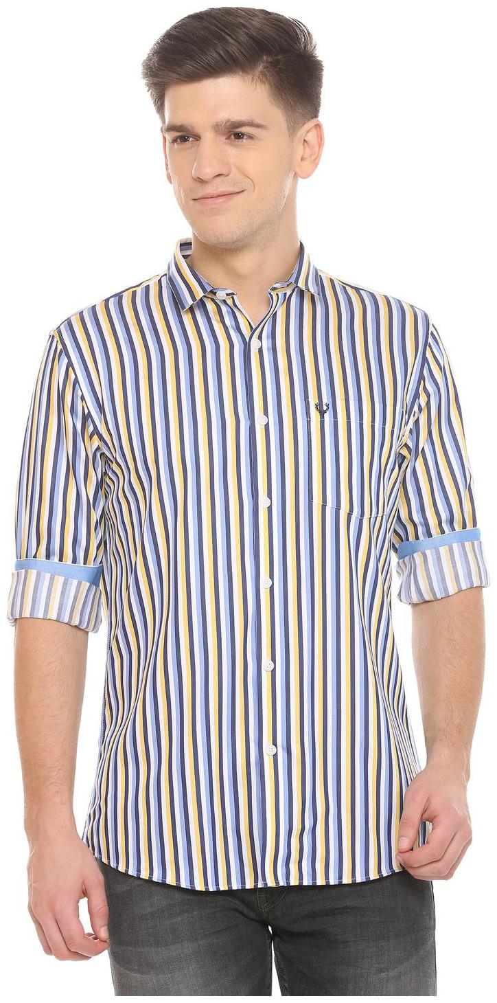 

Allen Solly Men Blue Vertical Stripes Regular Fit Casual Shirt