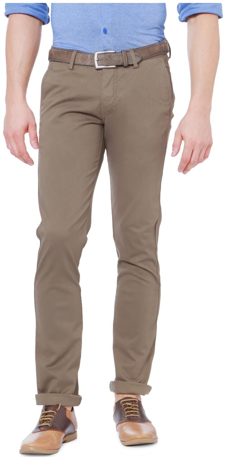 

Allen Solly Men Solid Slim Fit Formal Trouser - Brown