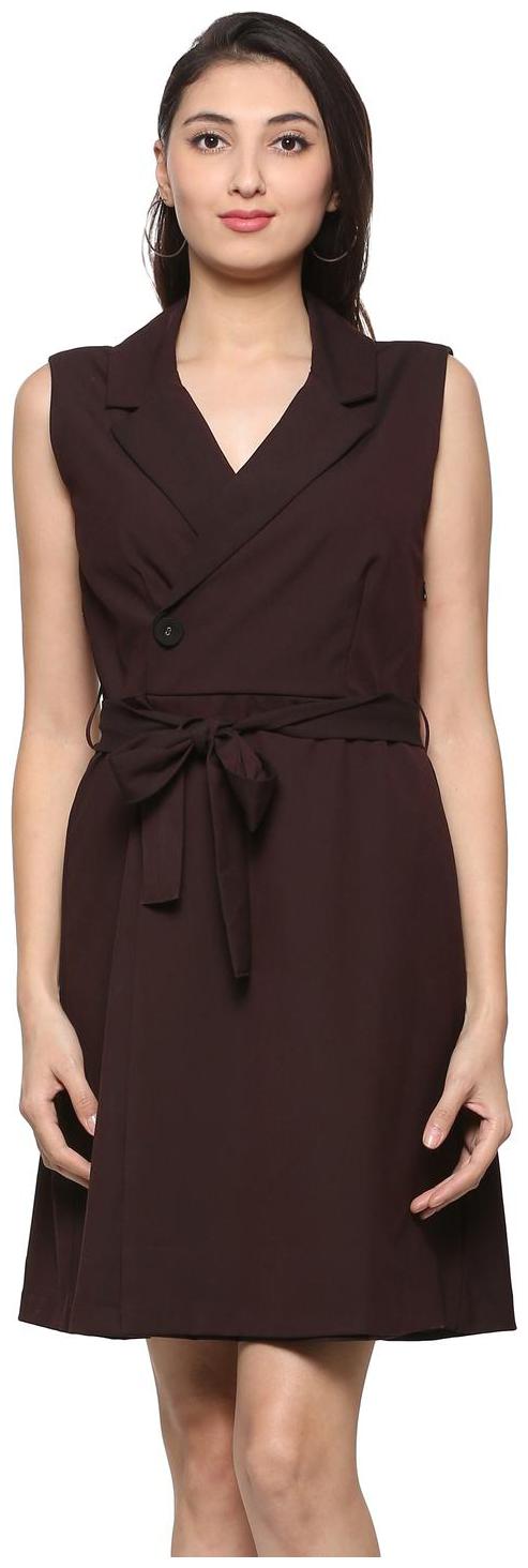 

Allen Solly Maroon Solid A-line dress