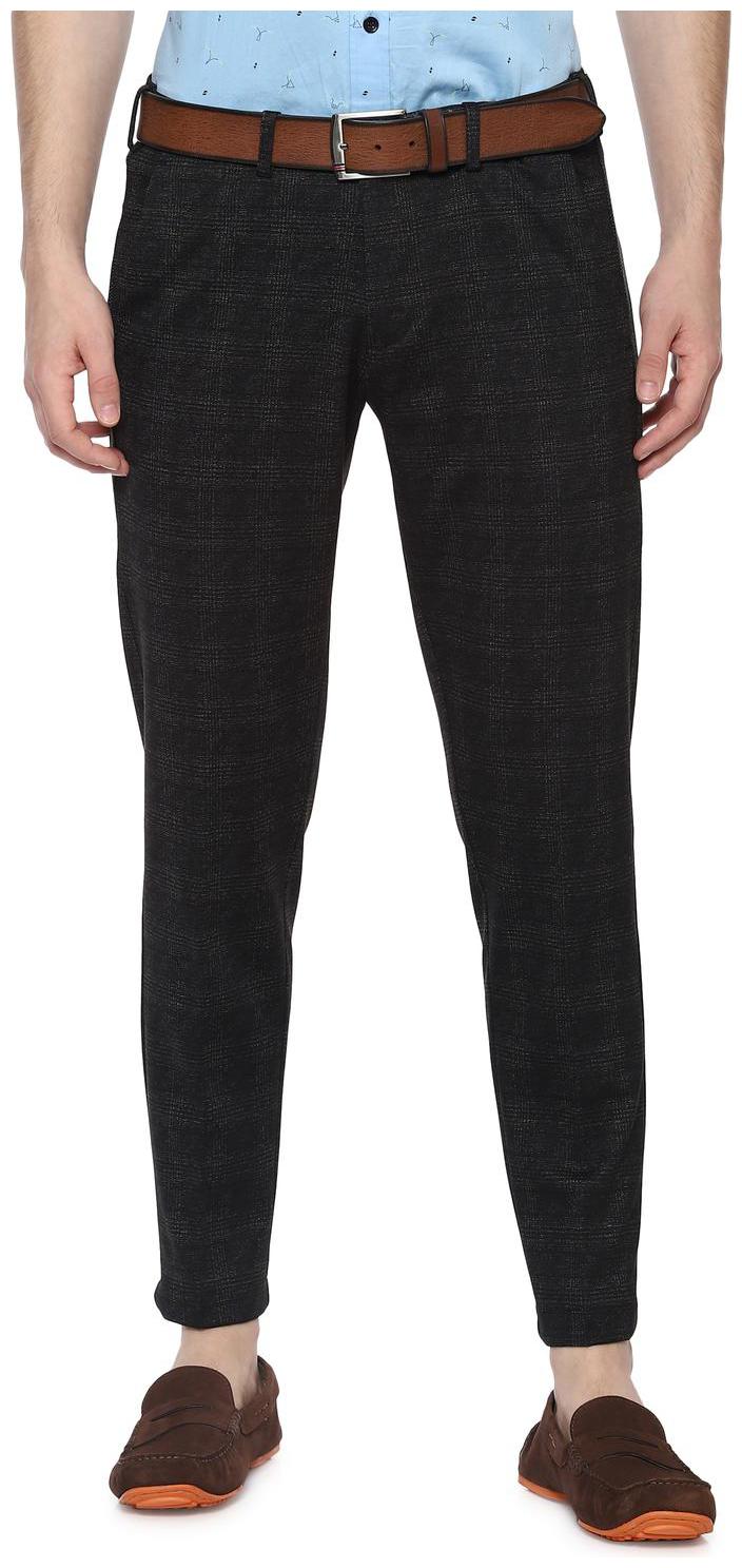 

Allen Solly Men Black Checked Regular fit Regular trousers