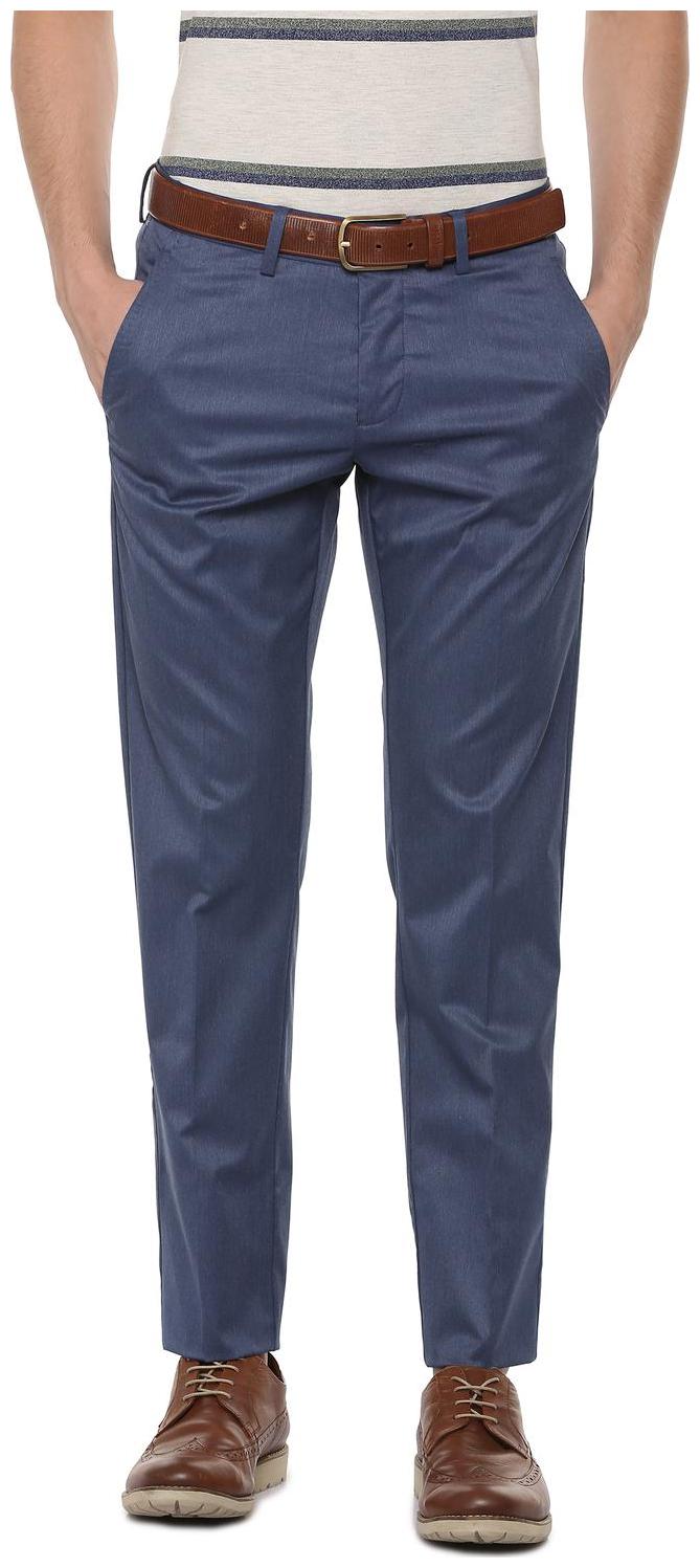 

Allen Solly Men Blue Textured Slim fit Regular trousers