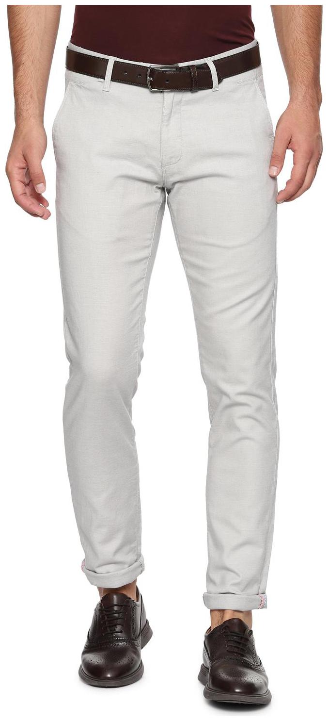 

Allen Solly Men Grey Textured Slim fit Regular trousers