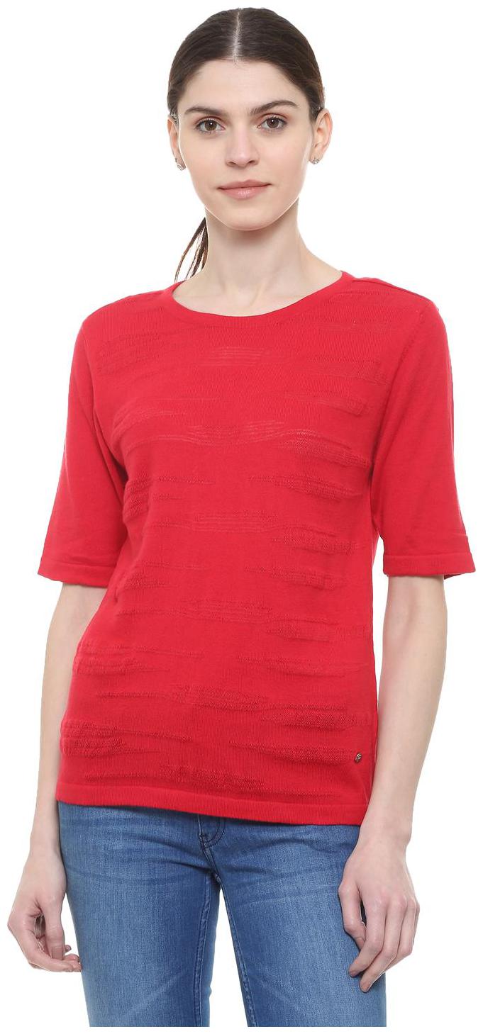 

Allen Solly Women Self design Regular top - Red