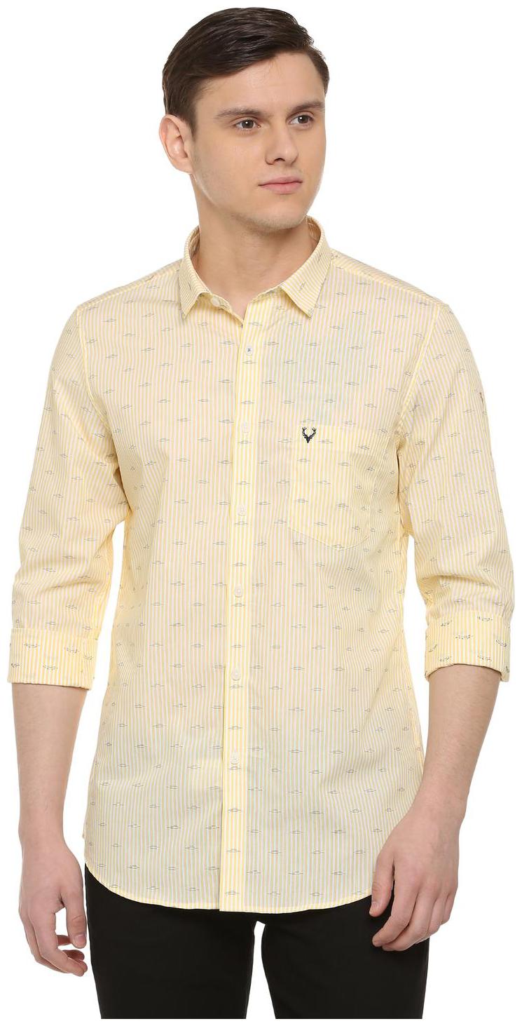 

Allen Solly Men Yellow Printed Slim Fit Casual Shirt
