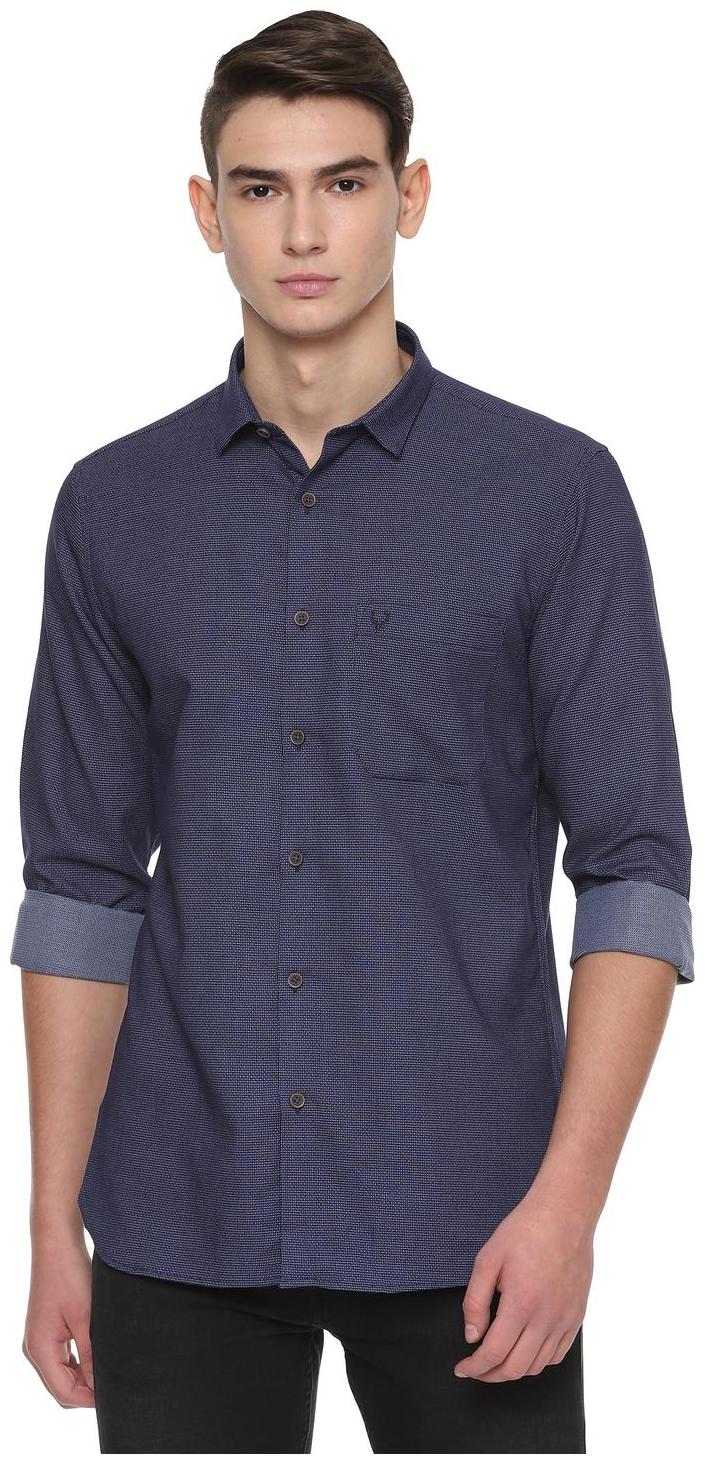 

Allen Solly Men Blue Textured Slim Fit Casual Shirt
