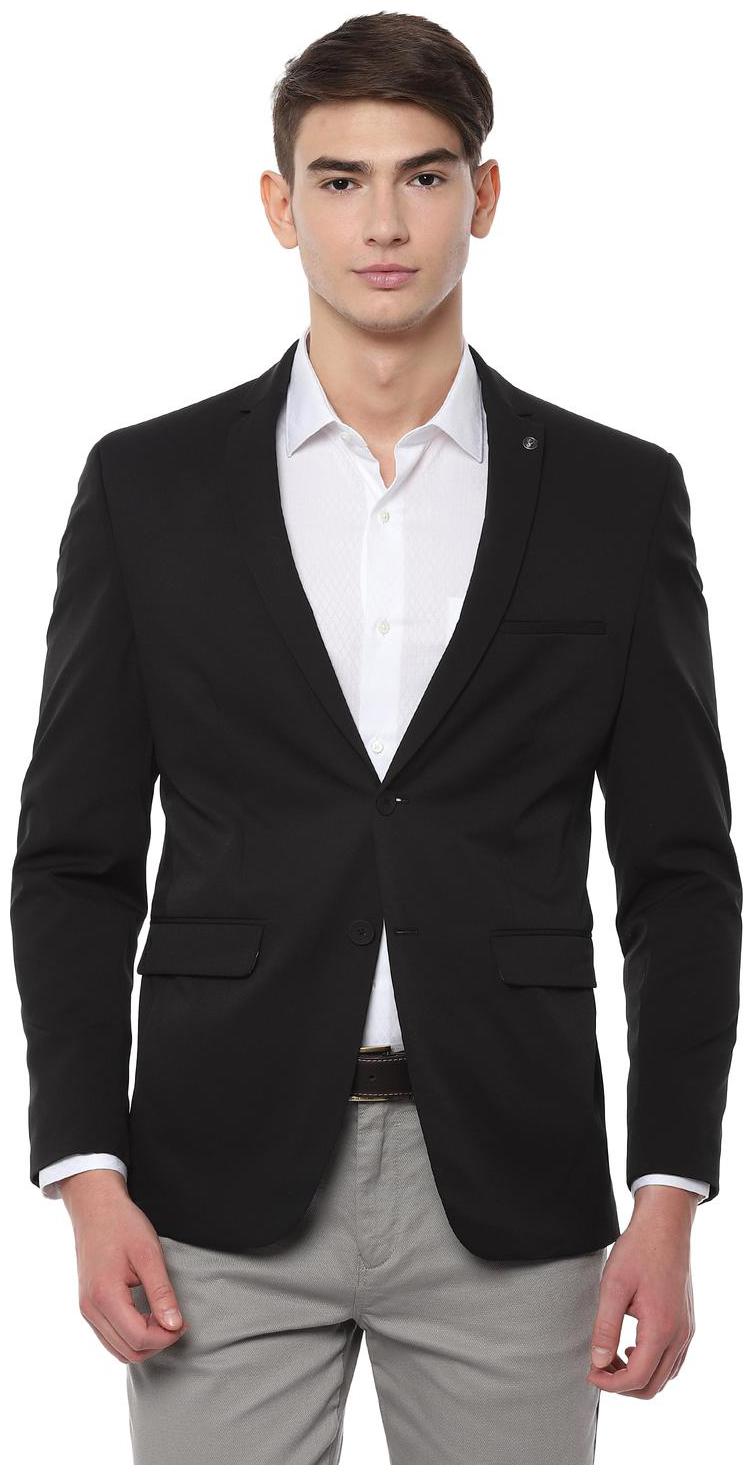 

Allen Solly Men Black Solid Slim fit Single Breasted Blazer