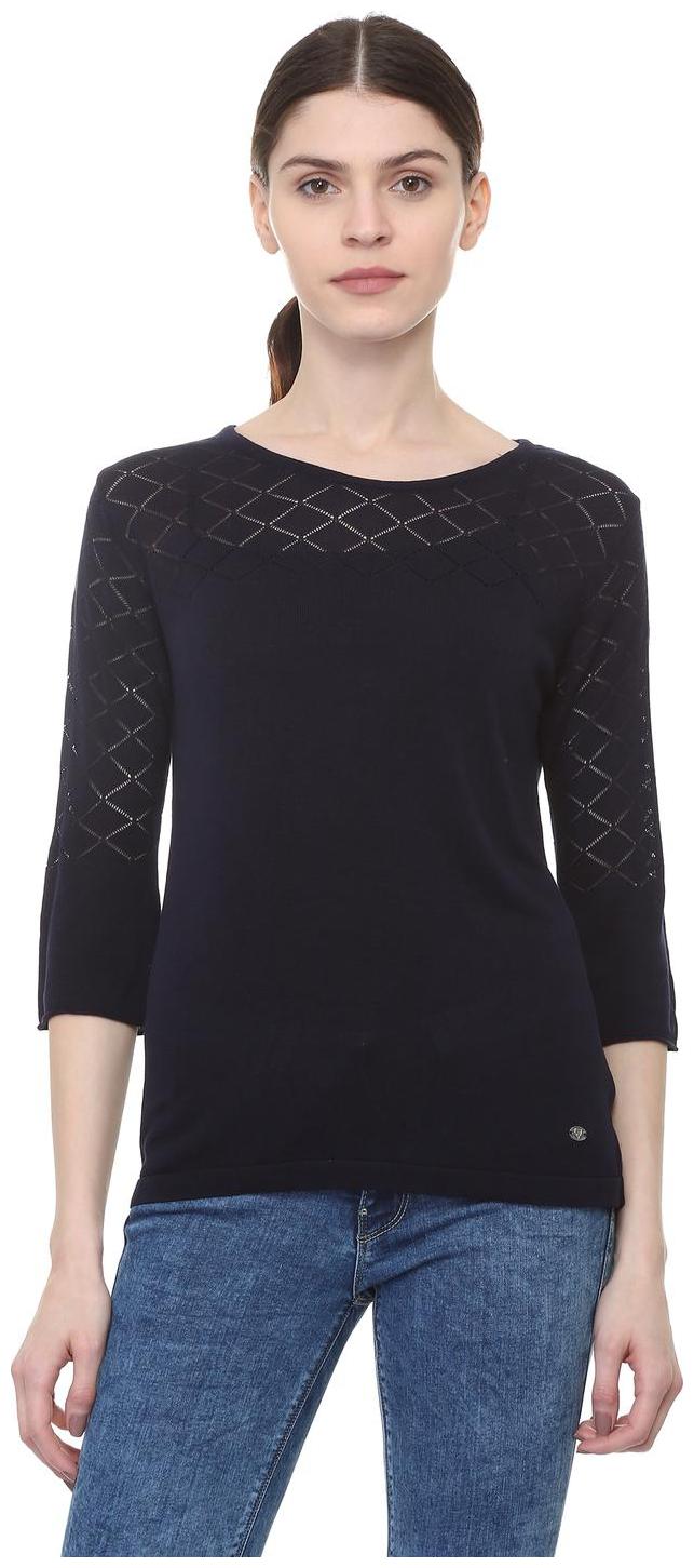 

Allen Solly Women Self design Regular top - Blue