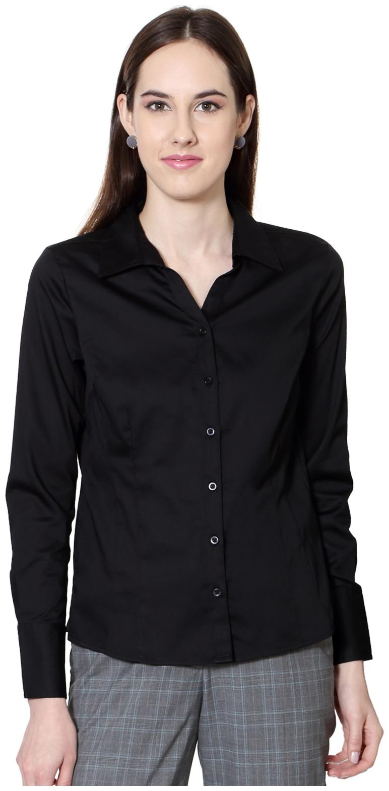 

Allen Solly Women Black Solid Regular Fit Shirt