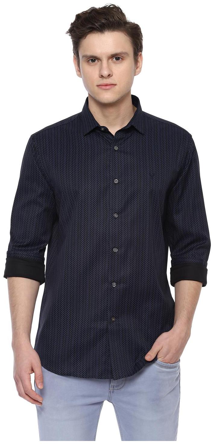 

Allen Solly Men Blue Weaved Slim Fit Casual Shirt