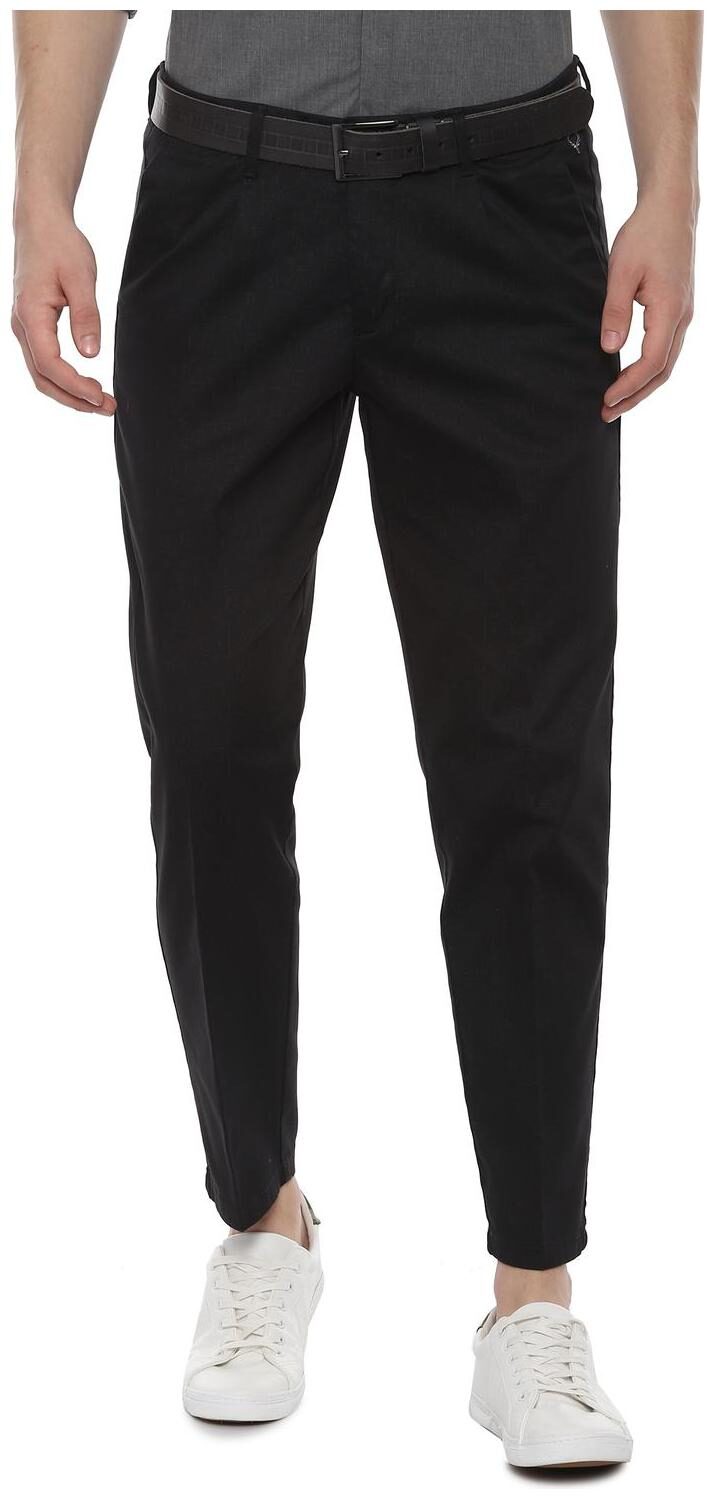 

Allen Solly Men Black Textured Slim fit Regular trousers