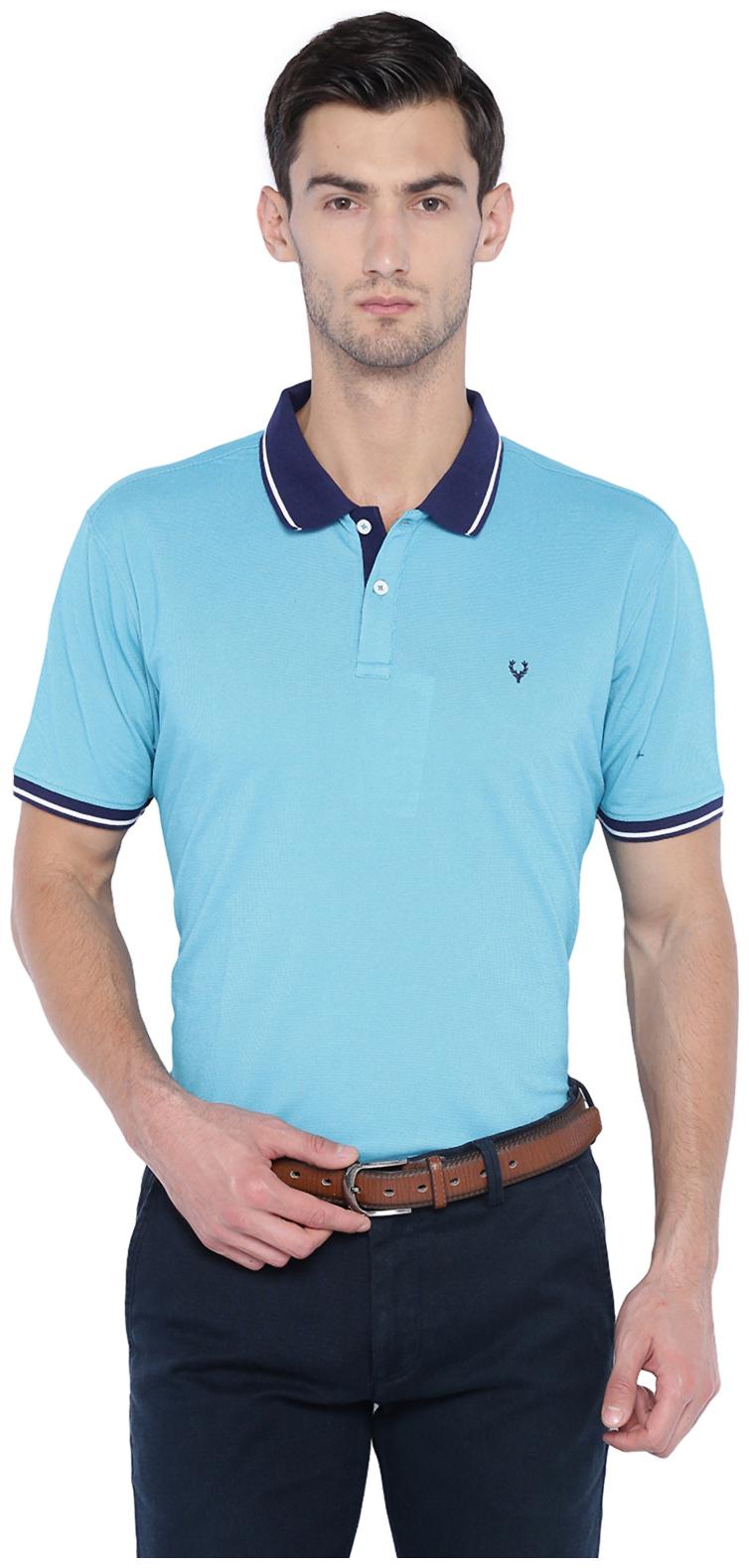 

Allen Solly Men Blue Regular fit Cotton Polo collar T-Shirt - Pack Of 1