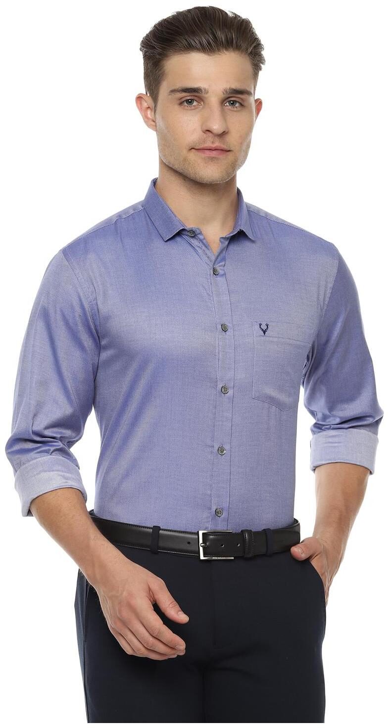 

Allen Solly Men Blue Weaved Slim Fit Casual Shirt