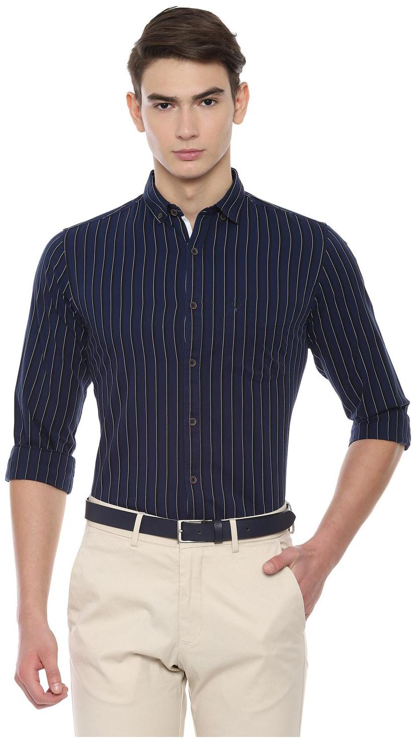 

Allen Solly Men Blue Vertical Stripes Slim Fit Casual Shirt