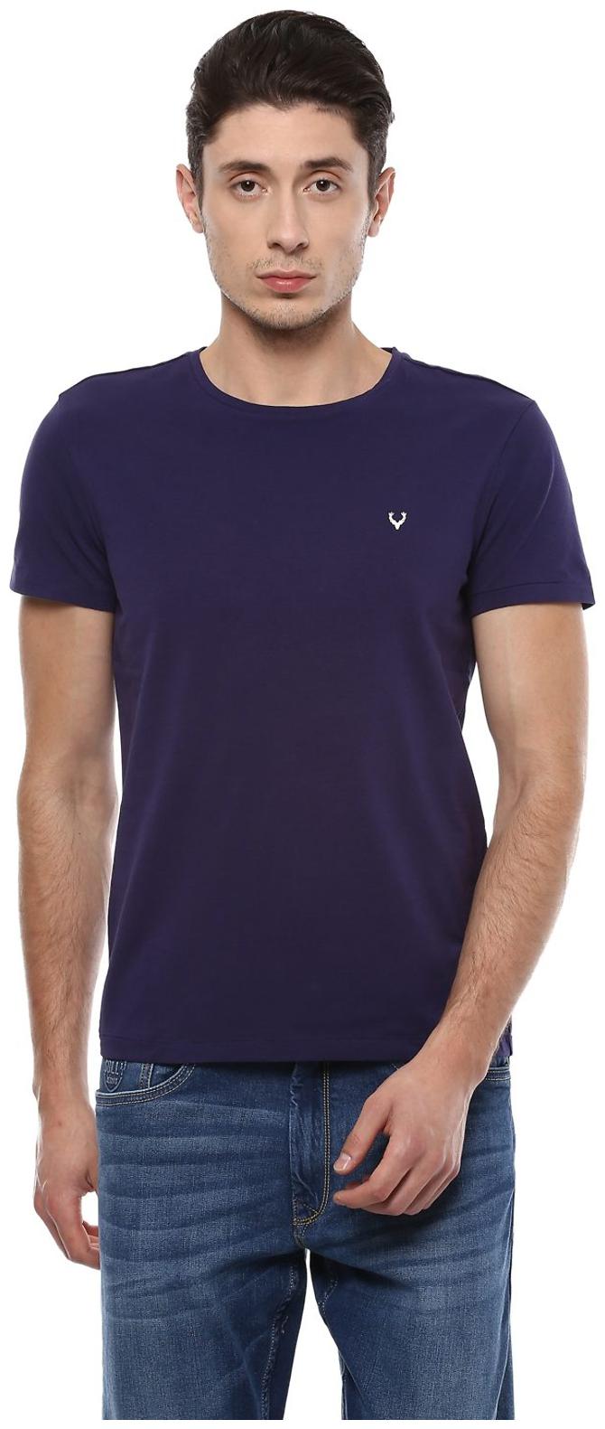 

Allen Solly Men Blue Slim fit Cotton Blend Round neck T-Shirt - Pack Of 1