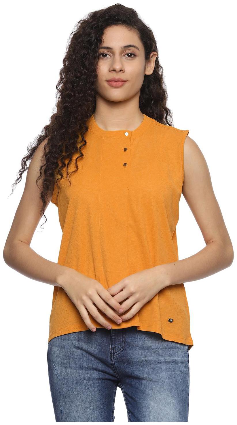 

Allen Solly Women Self design Regular top - Yellow