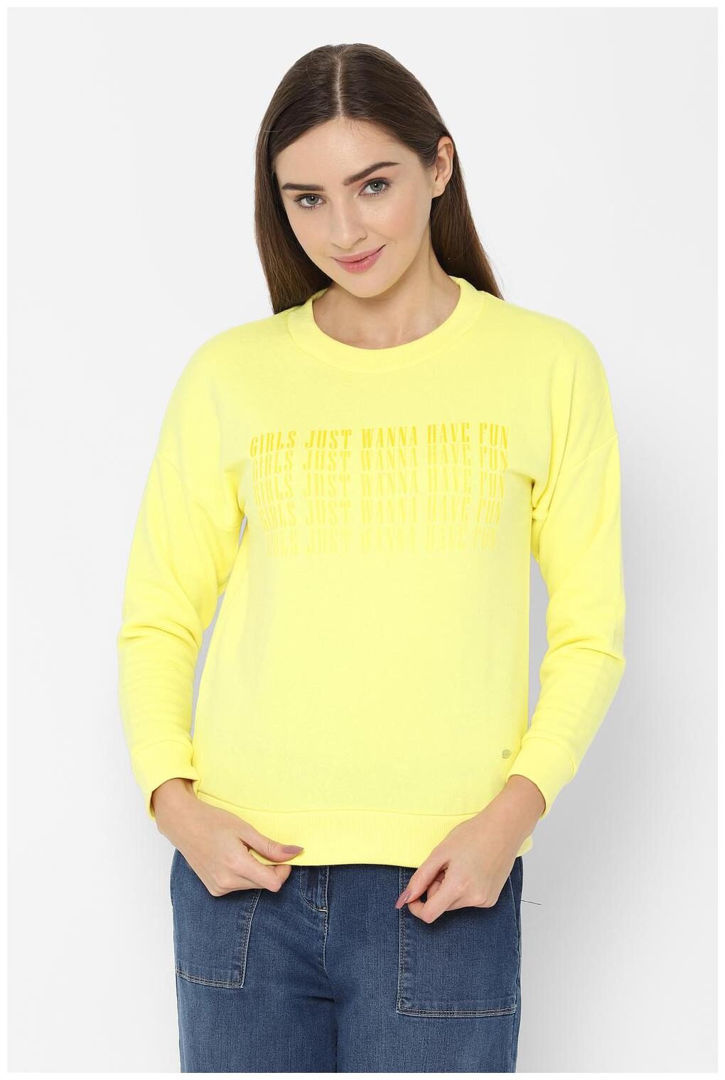 

Allen Solly Women Printed Sweatshirt - Yellow
