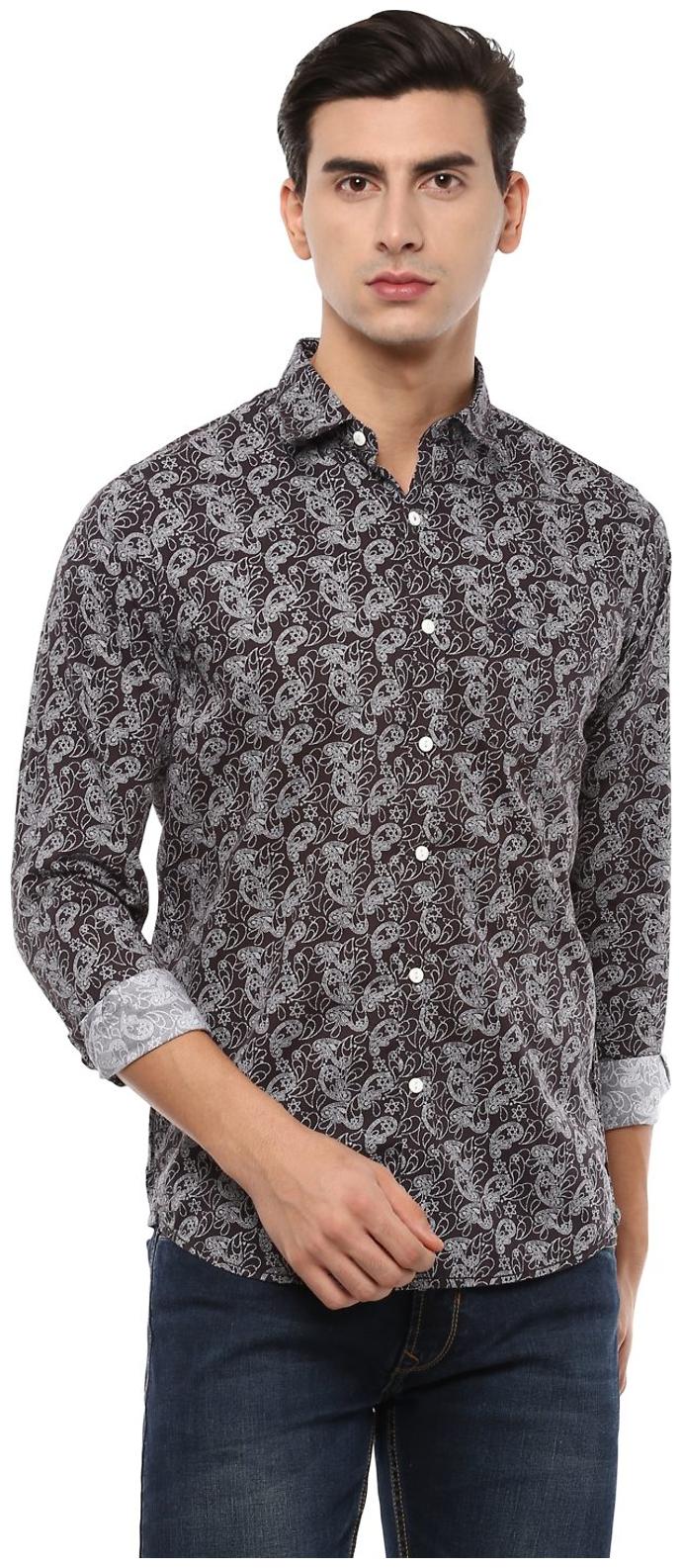 

Allen Solly Men Grey Printed Regular Fit Casual Shirt