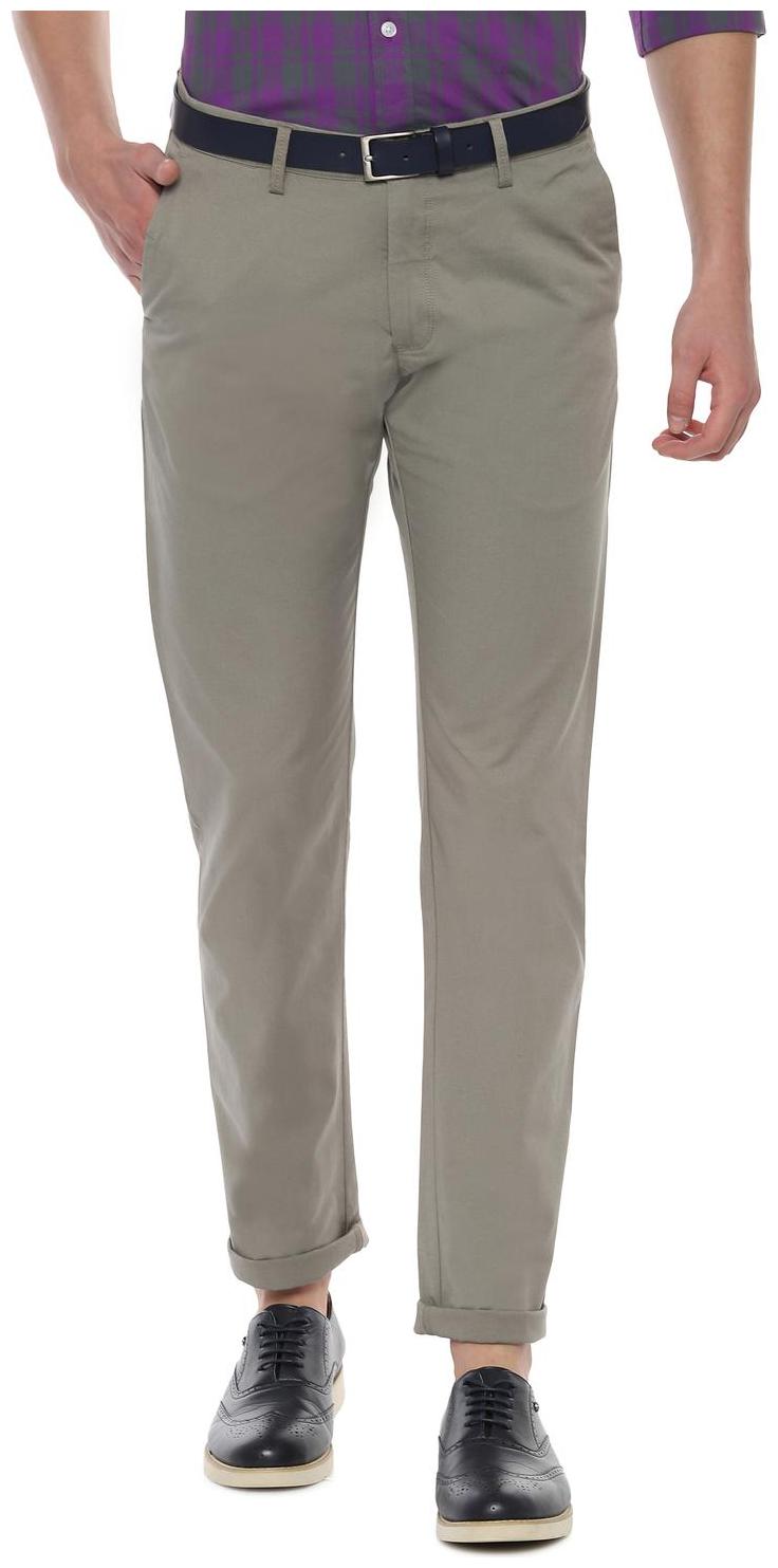 

Allen Solly Men Grey Textured Slim fit Regular trousers