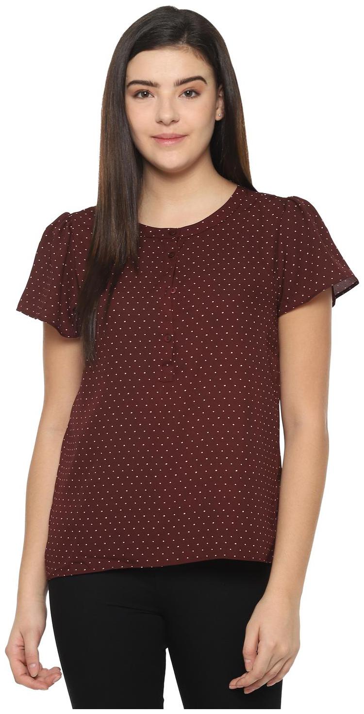 

Allen Solly Women Printed Regular top - Maroon