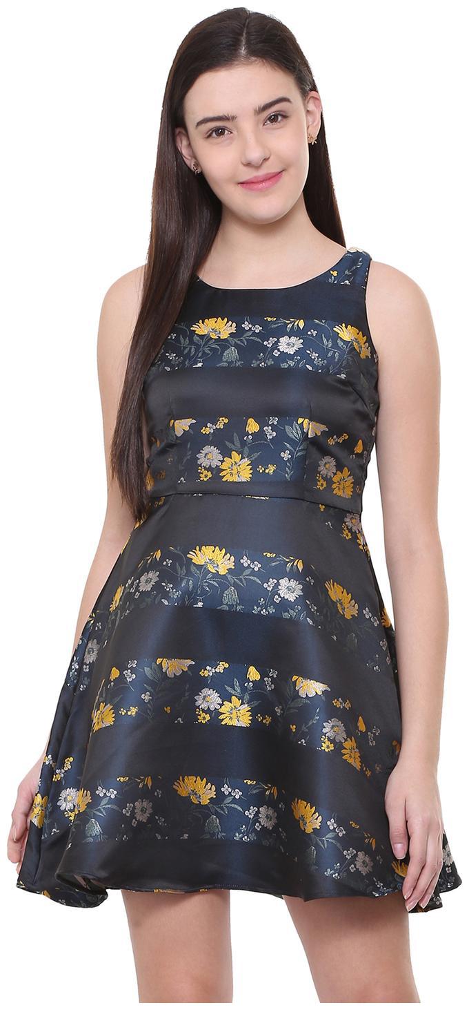 

Allen Solly Blue Printed A-line dress