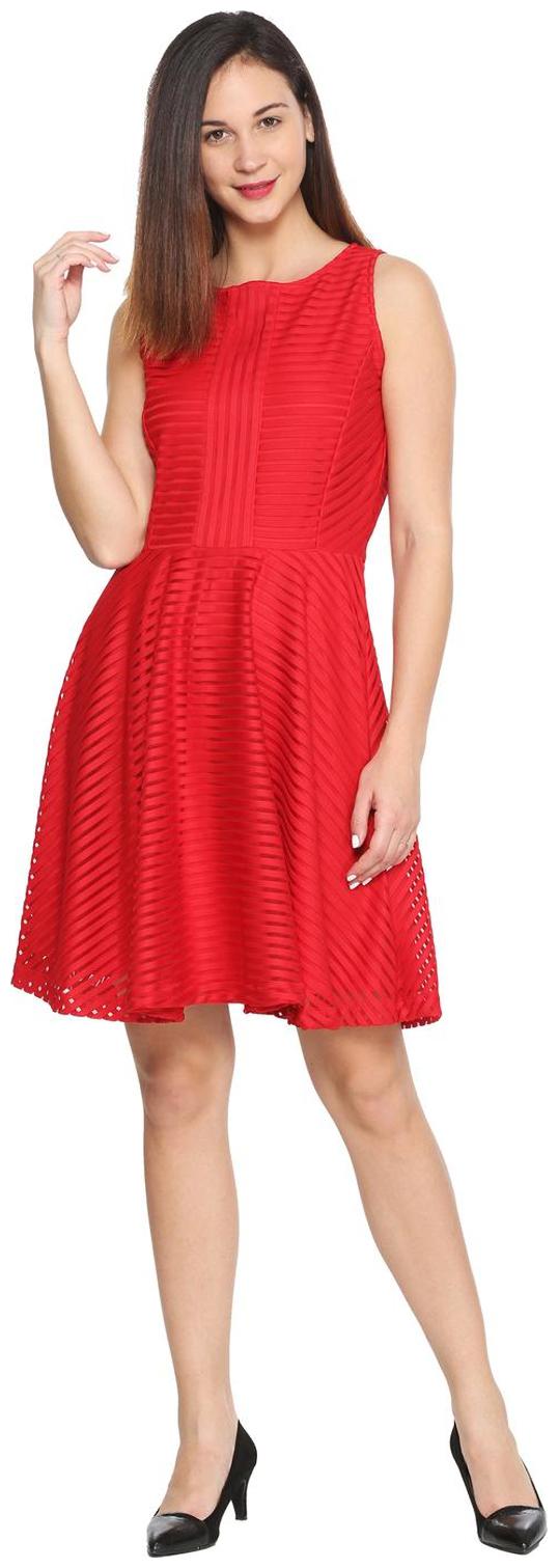 

Allen Solly Red Polka dots A-line dress