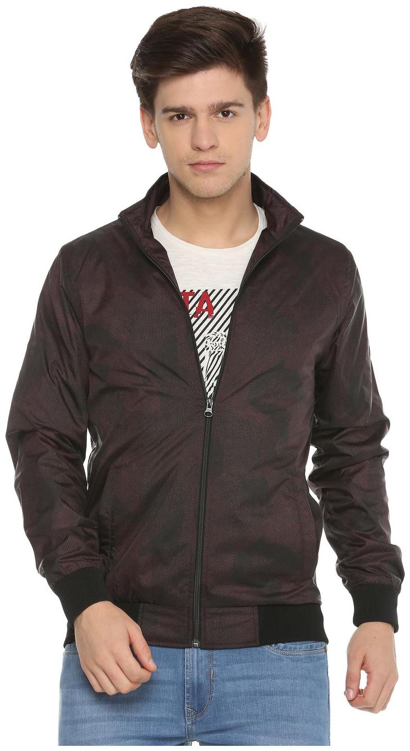 

Allen Solly Men Brown Printed Bomber jacket