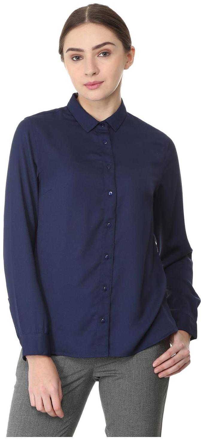 

Allen Solly Women Blue Solid Regular Fit Shirt