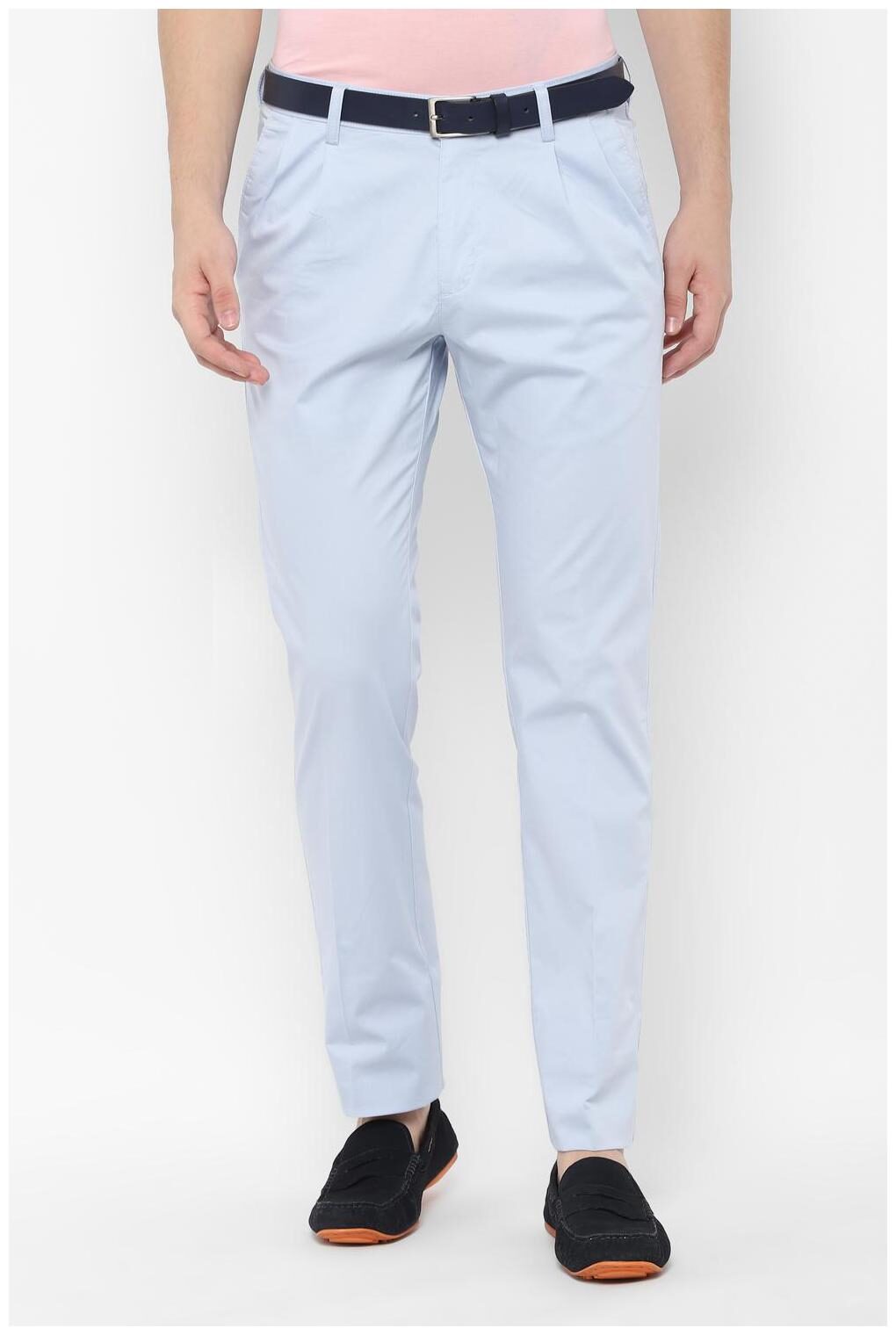 

Allen Solly Men Blue Solid Regular fit Regular trousers