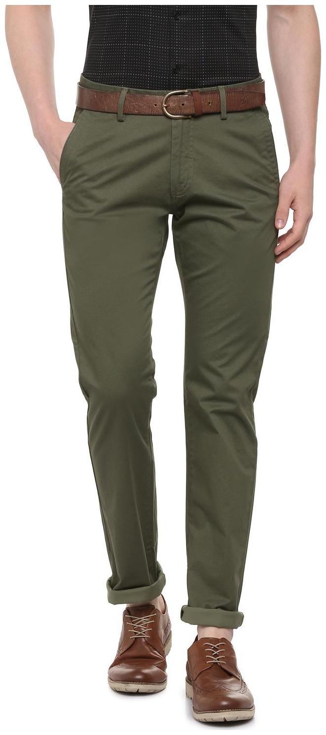 

Allen Solly Men Green Solid Regular fit Regular trousers