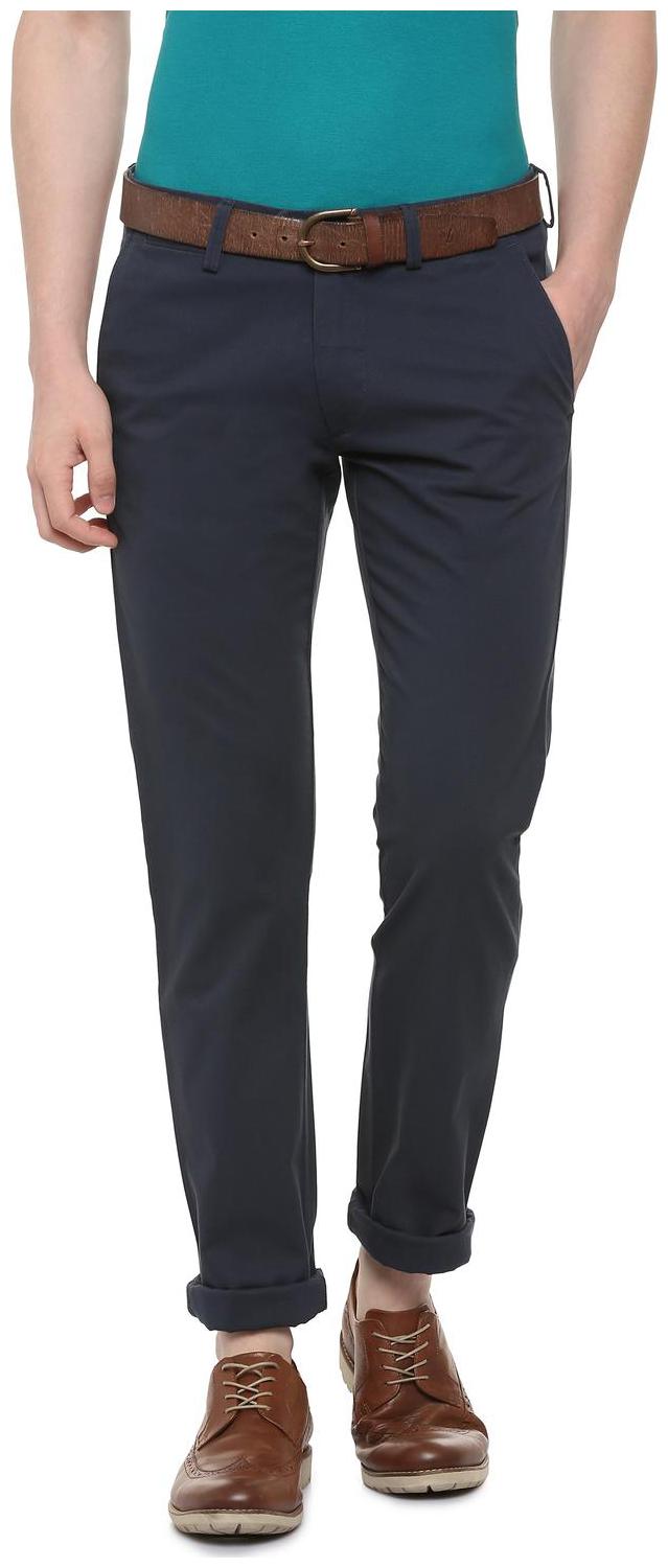 

Allen Solly Men Blue Textured Slim fit Regular trousers