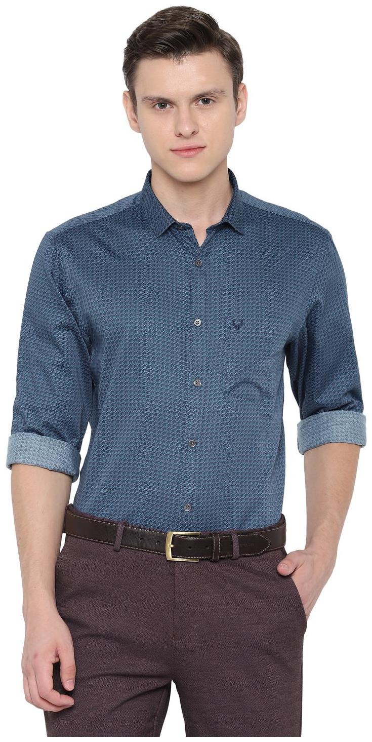 

Allen Solly Men Blue Printed Slim Fit Casual Shirt