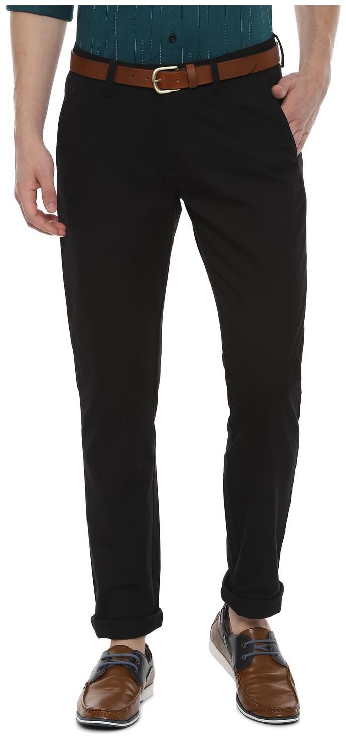 

Allen Solly Men Textured Slim Fit Formal Trouser - Black