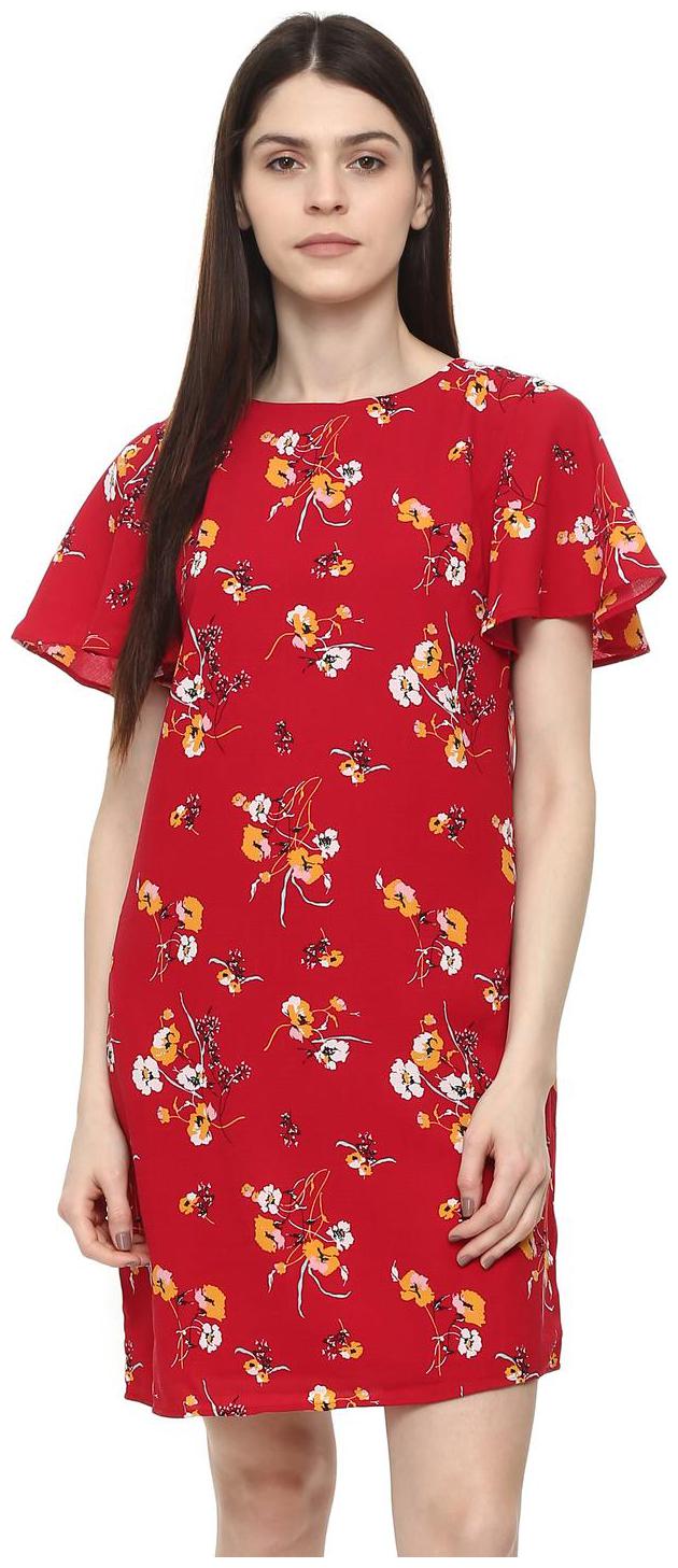 

Allen Solly Red Printed A-line dress