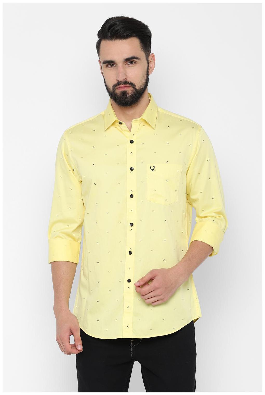 

Allen Solly Men Yellow Printed Slim Fit Casual Shirt