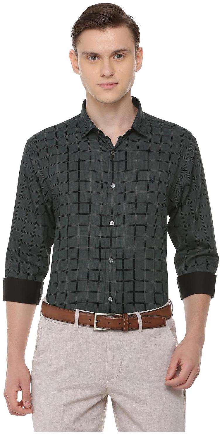 

Allen Solly Men Green Checked Slim Fit Casual Shirt