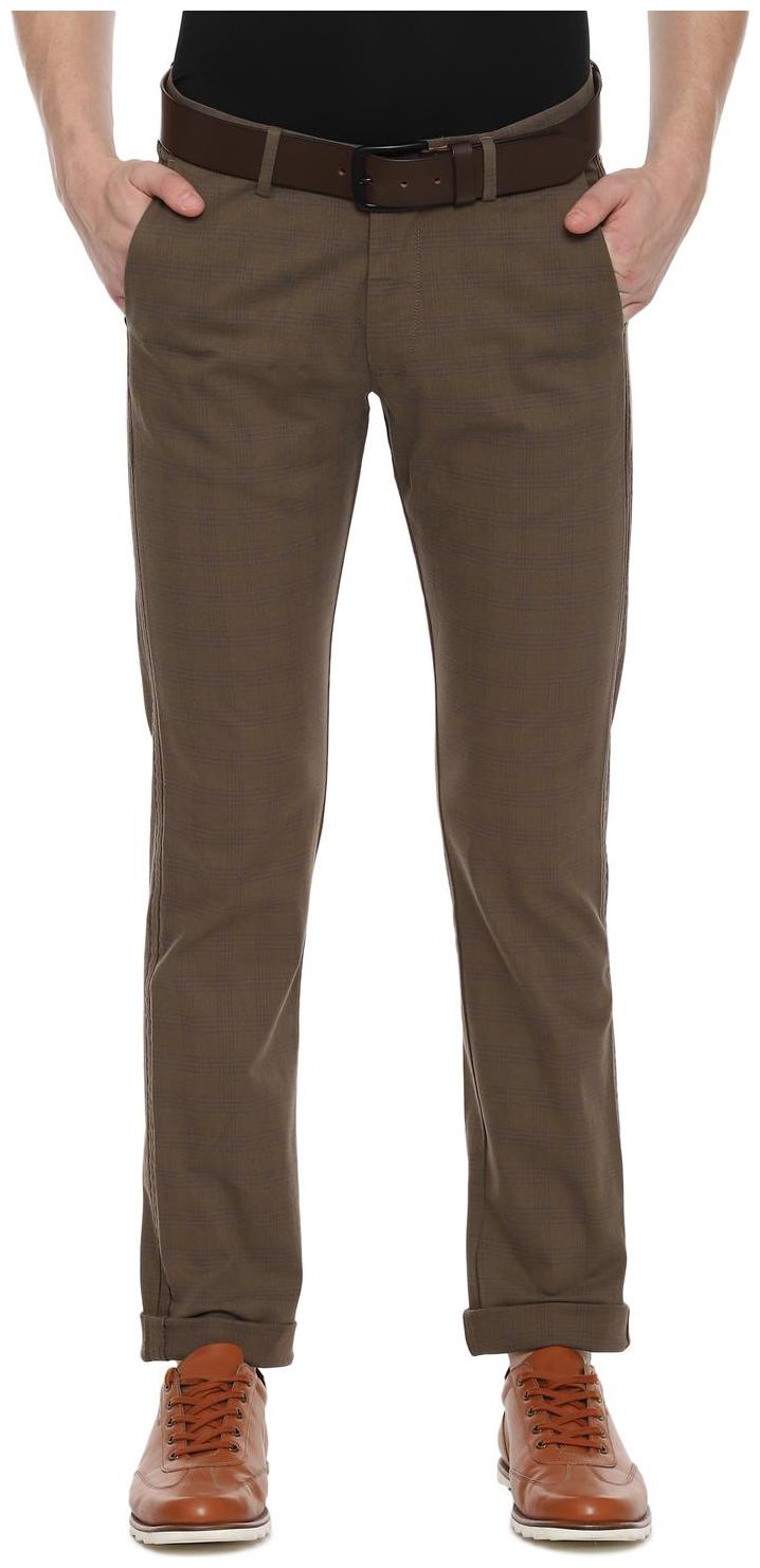 

Allen Solly Men Green Checked Slim fit Regular trousers
