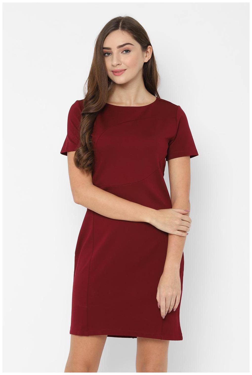 

Allen Solly Maroon Solid A-line dress